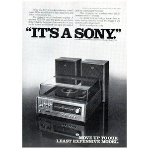 1974 Sony HP-161 Stereo System Receiver It's A Sony Vintage Print Ad Wall Art